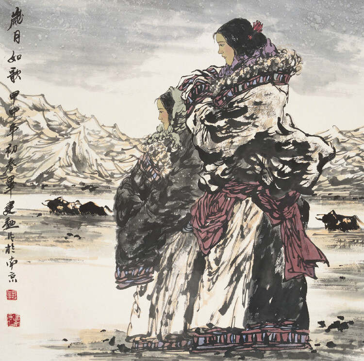 传统与现代交融之美，最新国画人物作品展示